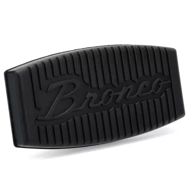 Bronco Script Brake Pedal Pad, A/T Power (Wide), 76-96 Ford Bronco